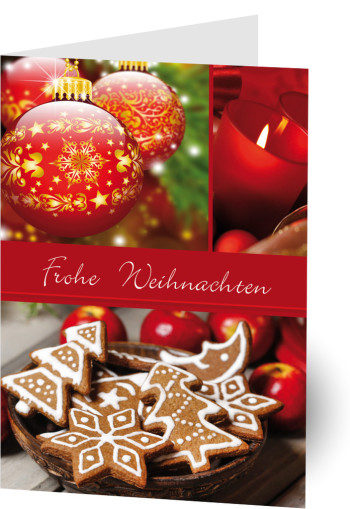 Grußkarte Weihnachtsschmuck Text A